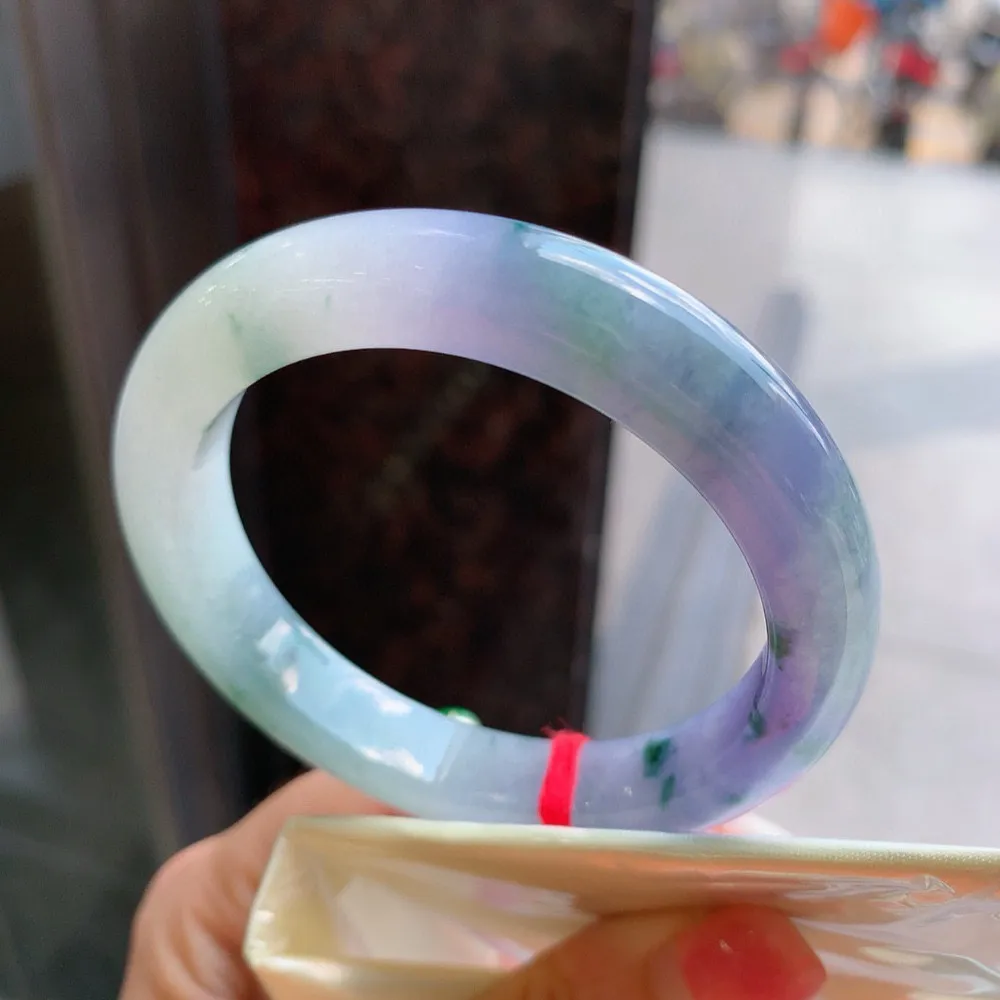 正圈冰紫飘花 无瑕 尺寸:53.5/10.6/8.7 种色兼备