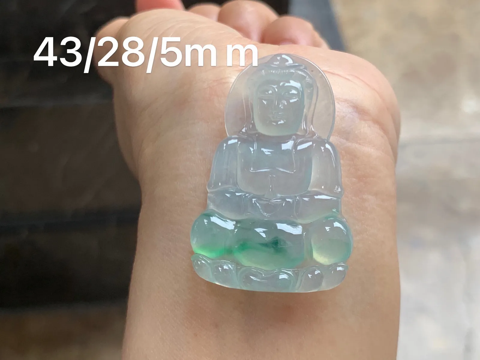 冰种飘色观音 品相端庄 水润