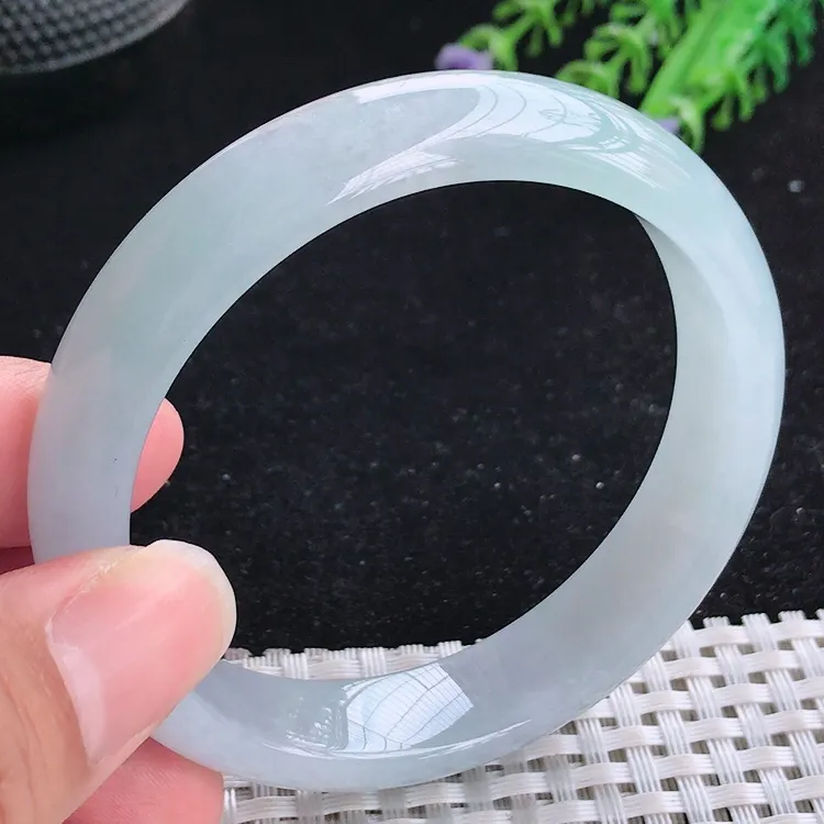 自然光56.5/13.2/7.6老坑冰胶水灵天空蓝手镯翡翠玉镯美人镯