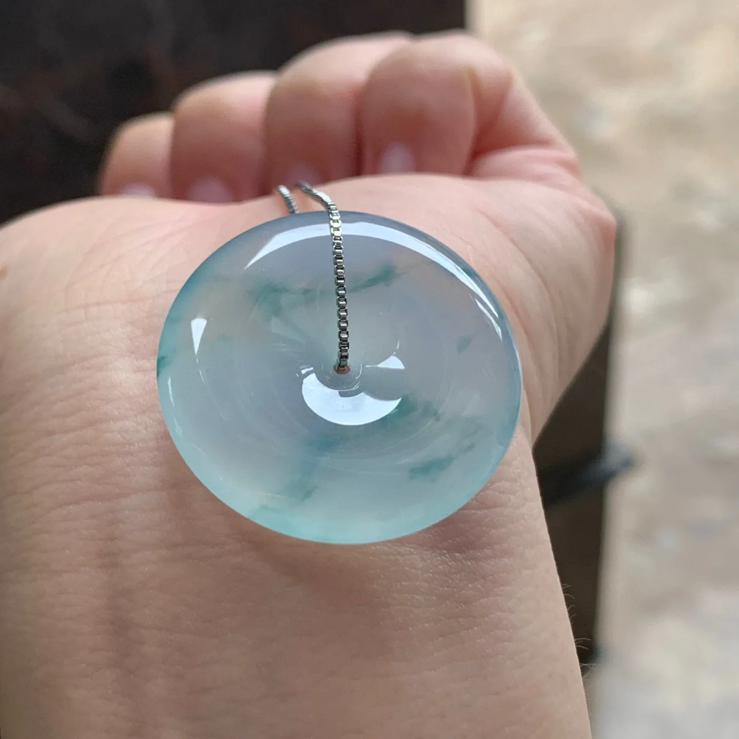 冰种飘花平安扣
种好水足 清爽