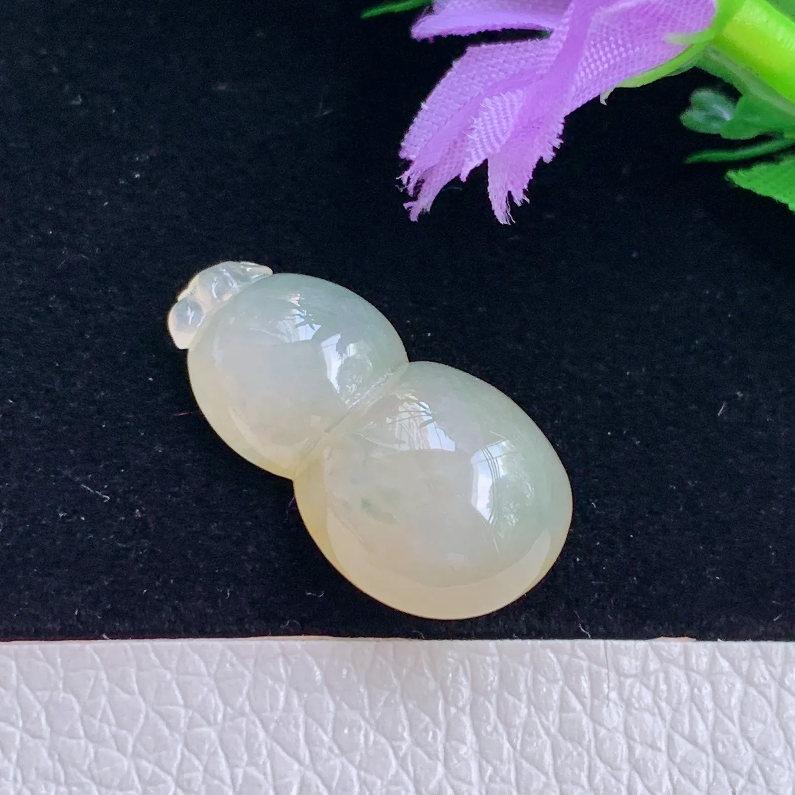 zz实拍25.5*13.8*6.5天然翡翠冰种饱满葫芦玉吊坠 饱满玉葫芦挂件