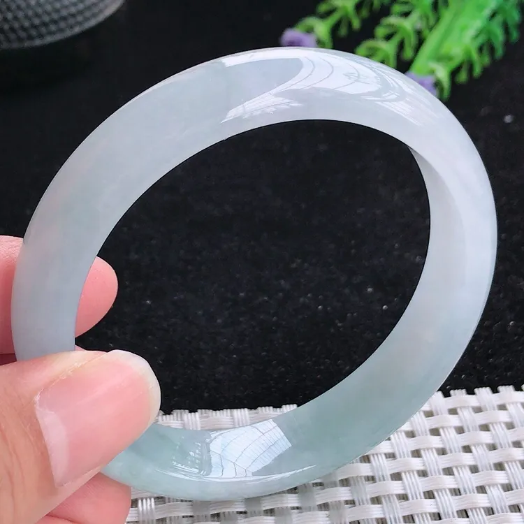 自然光56.5/13.2/7.6老坑冰胶水灵天空蓝手镯翡翠玉镯美人镯