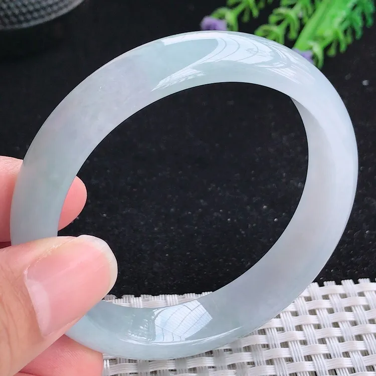 自然光56.5/13.2/7.6老坑冰胶水灵天空蓝手镯翡翠玉镯美人镯