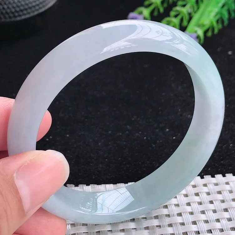 自然光56.5/13.2/7.6老坑冰胶水灵天空蓝手镯翡翠玉镯美人镯