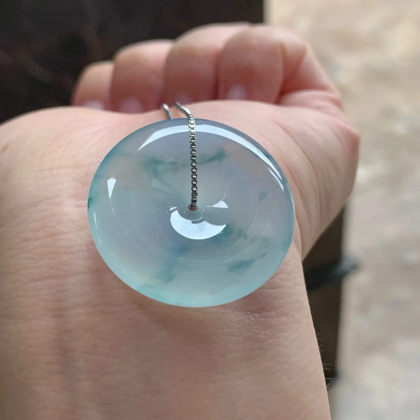 冰种飘花平安扣
种好水足 清爽