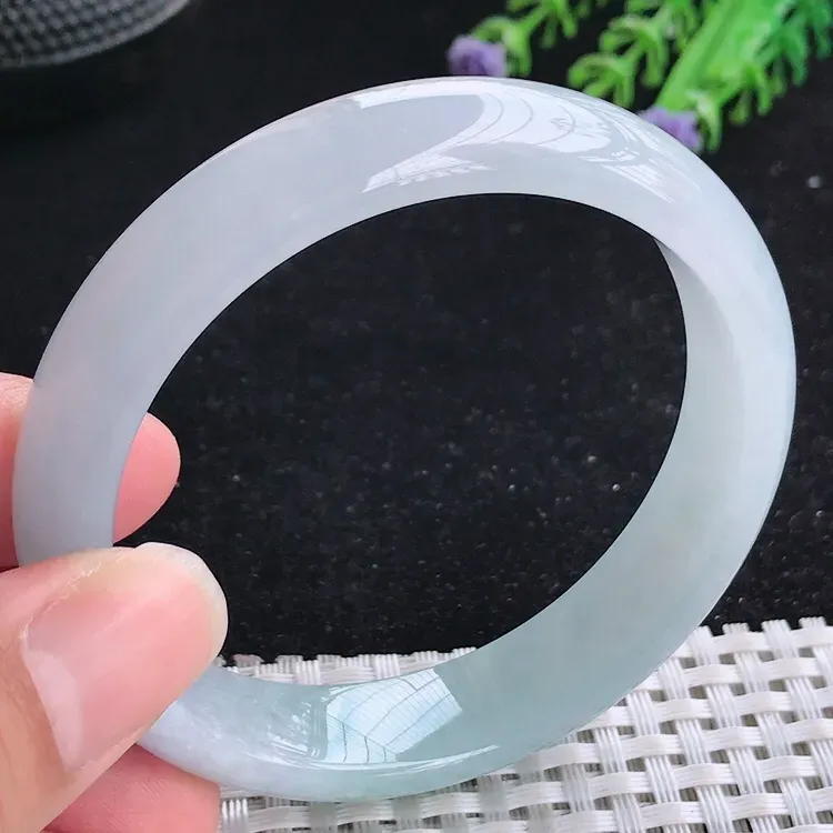 自然光56.5/13.2/7.6老坑冰胶水灵天空蓝手镯翡翠玉镯美人镯