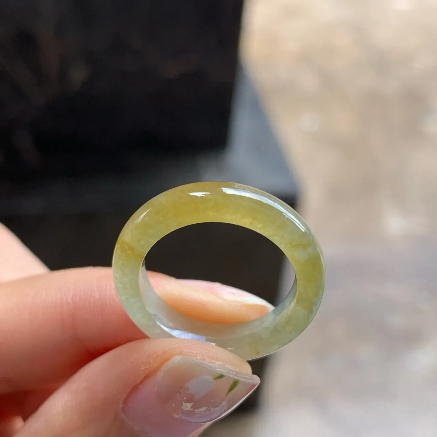 冰黄指环^_^冰透 荧光十足