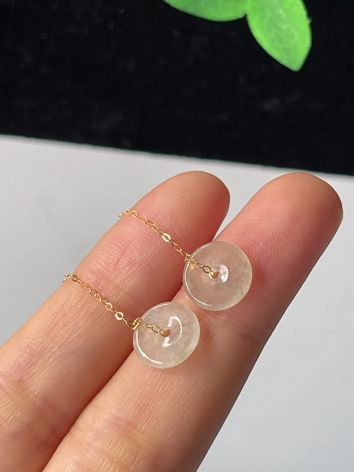 18k金翡翠耳坠