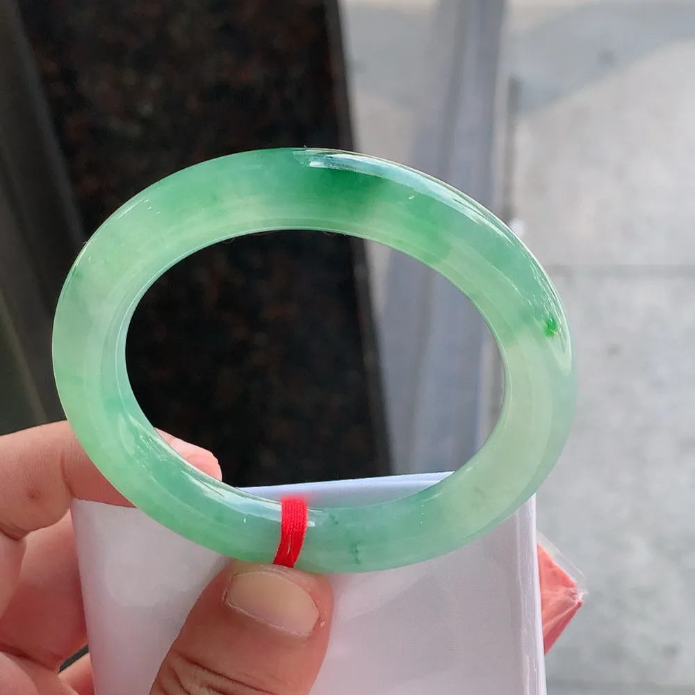 圆条高冰绿花 微纹 尺寸:55.2/10.4 种色兼备