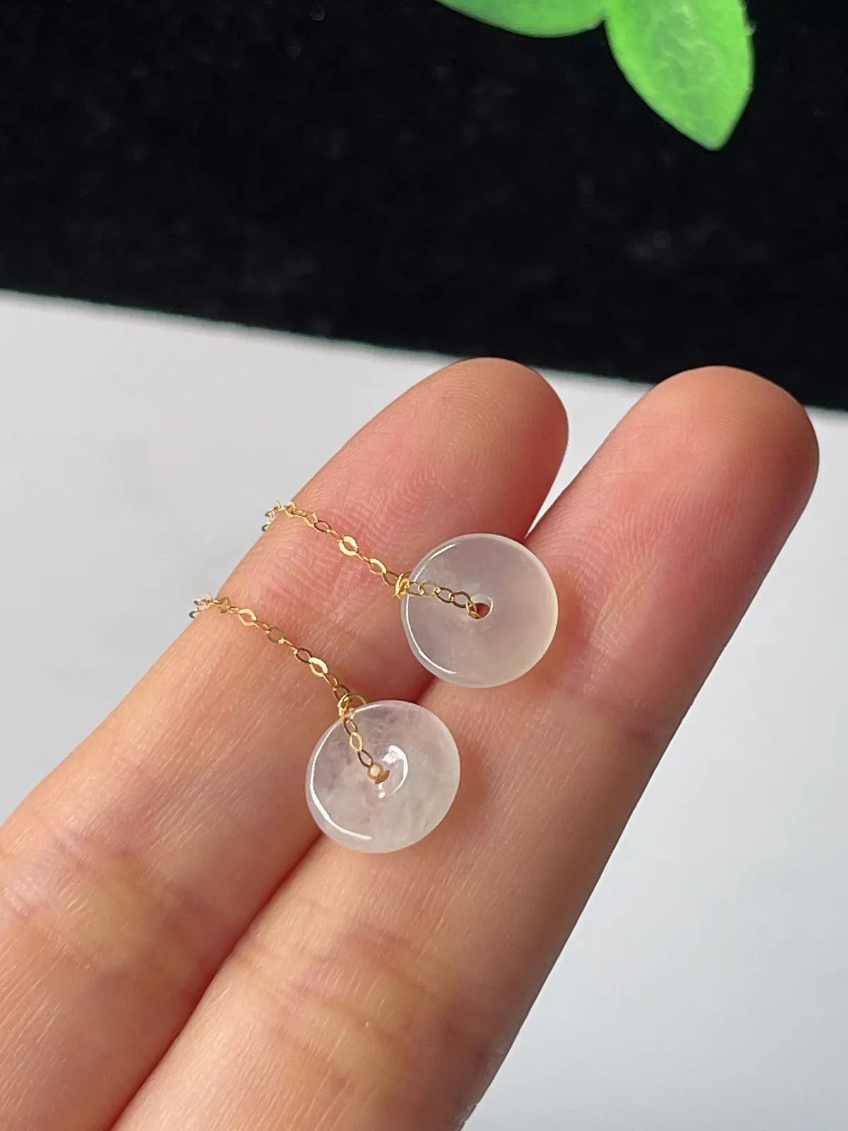 18k金翡翠耳坠