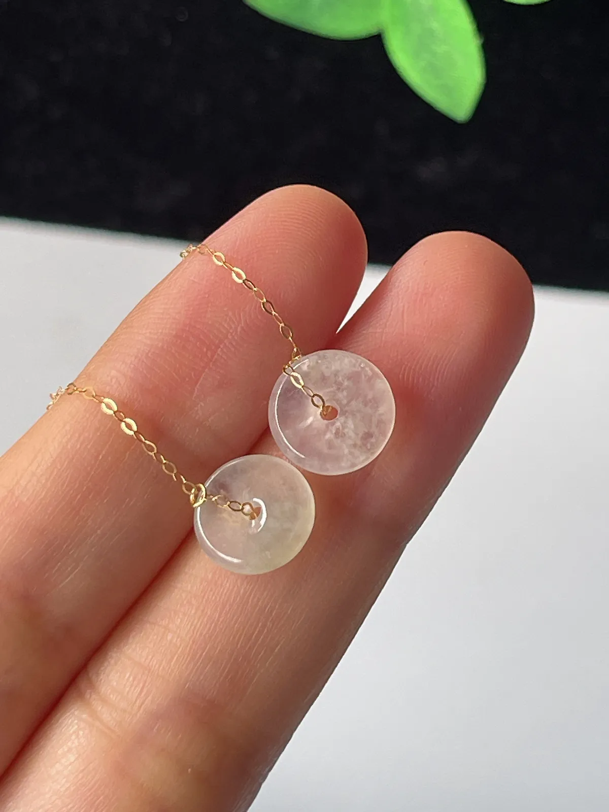 18k金翡翠耳坠