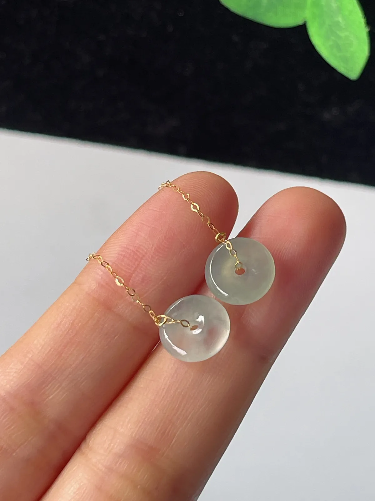 18k金翡翠耳坠