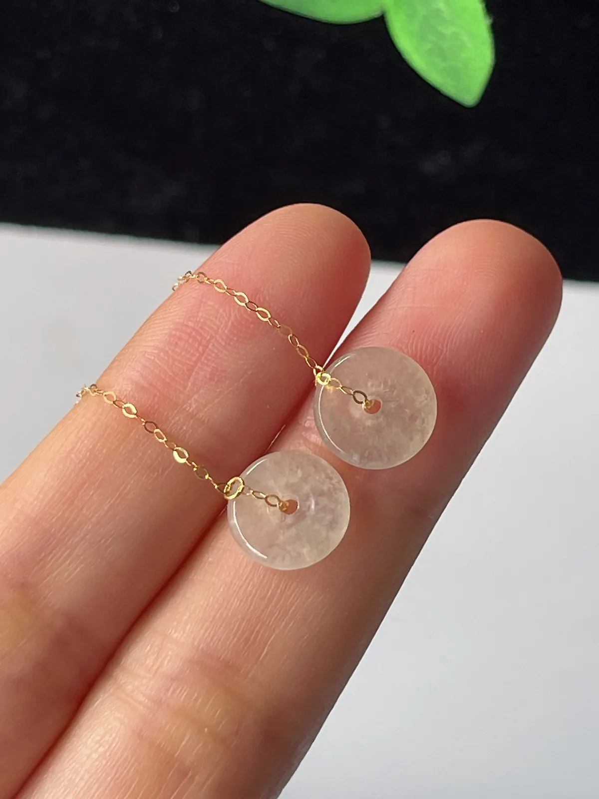 18k金翡翠耳坠