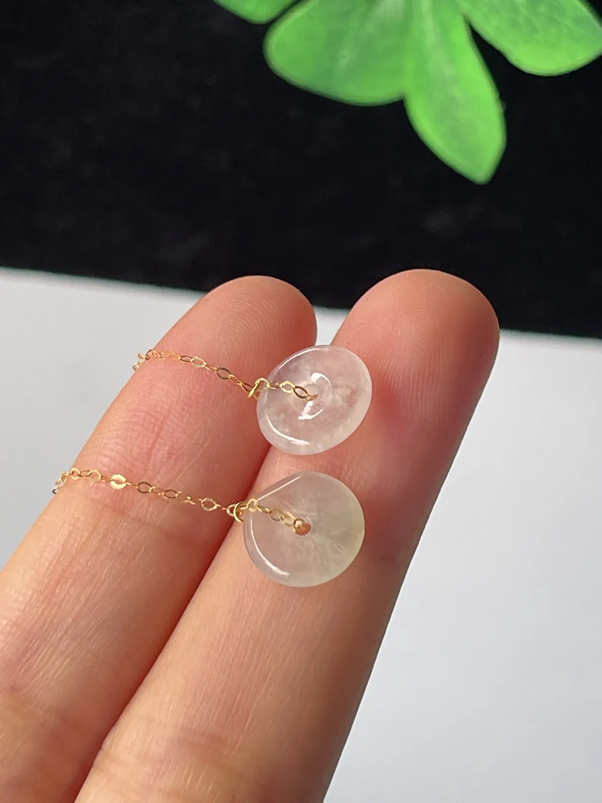 18k金翡翠耳坠