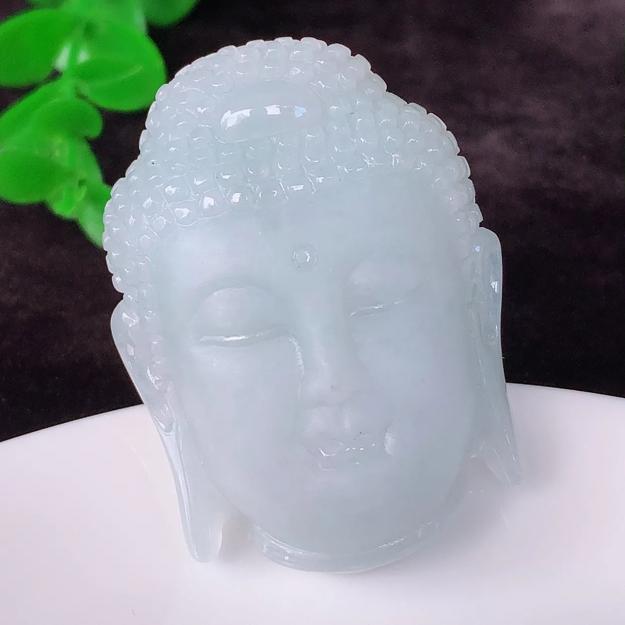 自然光实拍，精品大日如来，冰糯种翡翠大日如来、佛祖，法相端庄静美，普度众生 #60.28