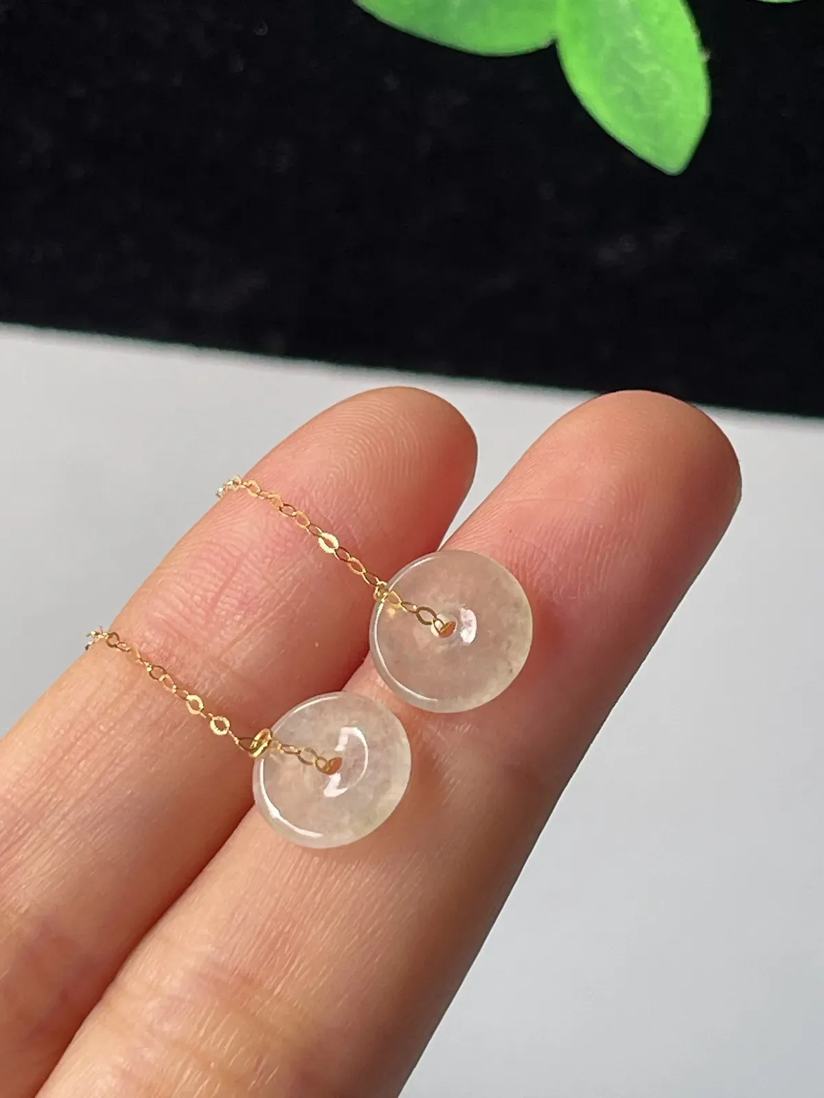 18k金翡翠耳坠
