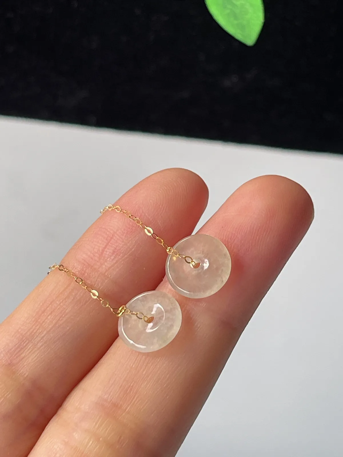 18k金翡翠耳坠