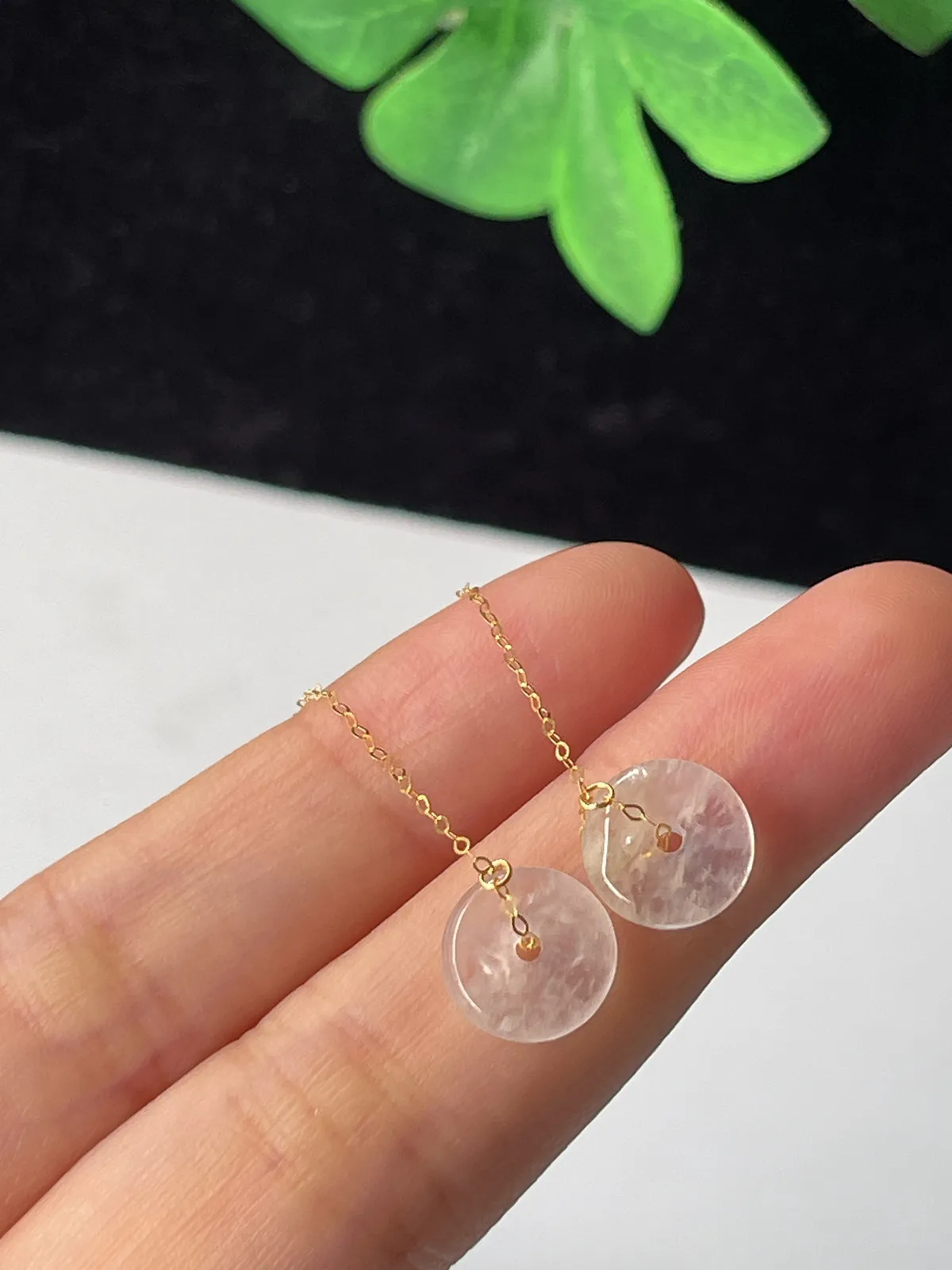 18k金翡翠耳坠