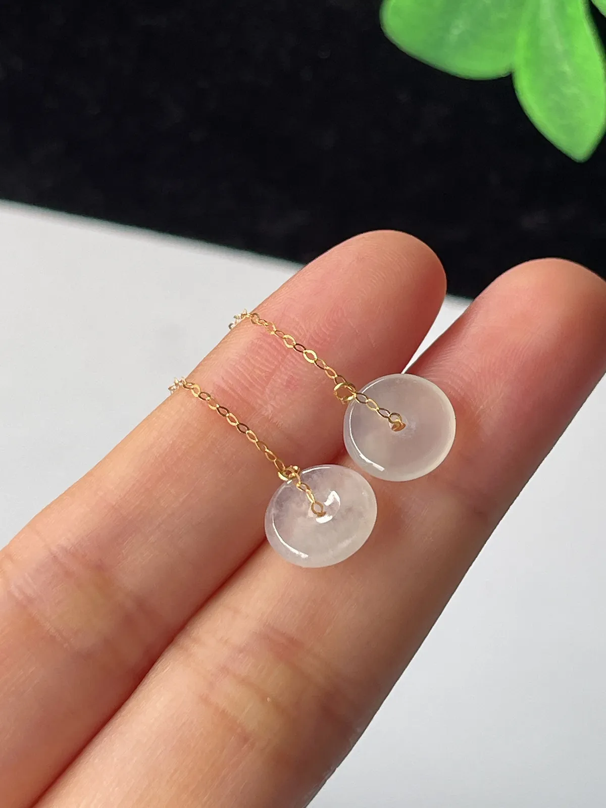 18k金翡翠耳坠