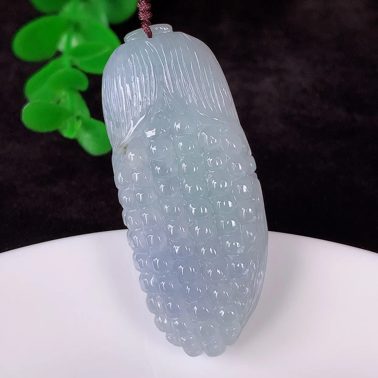 自然光实拍，冰润冰糯种紫罗兰翡翠多子多福吊坠 种老水足，翠色灵动，寓意美好，佩戴时尚出众！#41.28