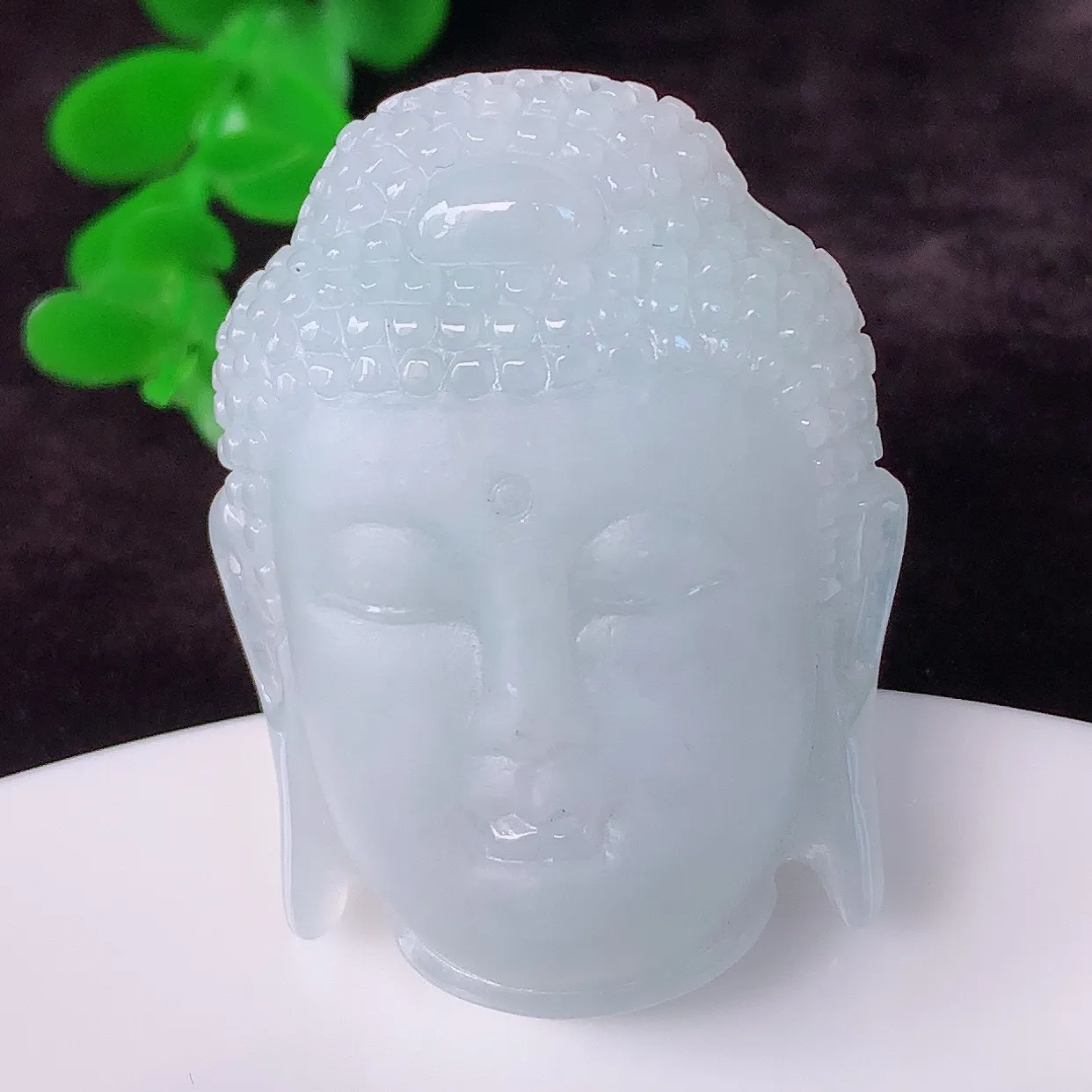 自然光实拍，精品大日如来，冰糯种翡翠大日如来、佛祖，法相端庄静美，普度众生 #60.28