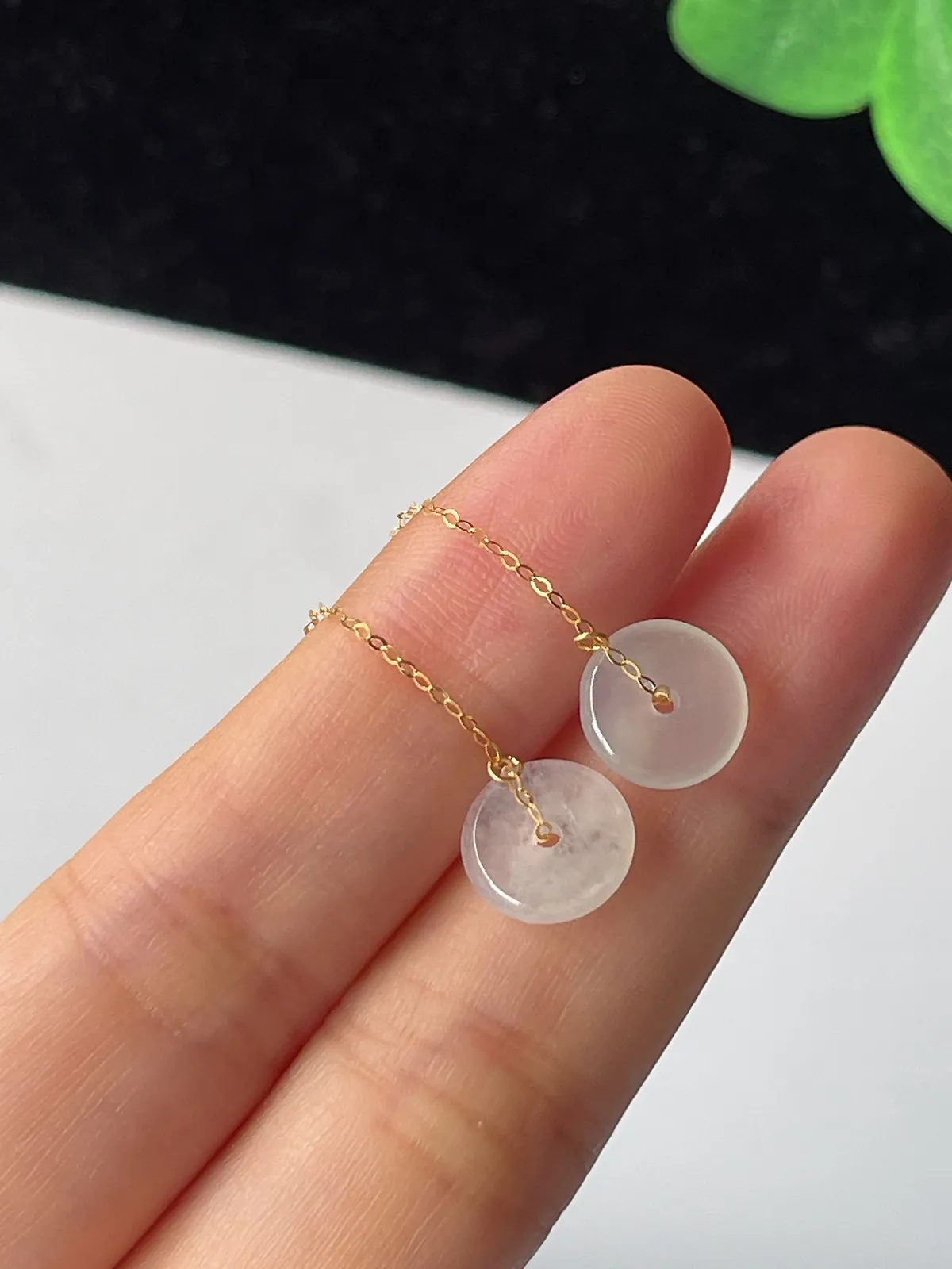 18k金翡翠耳坠