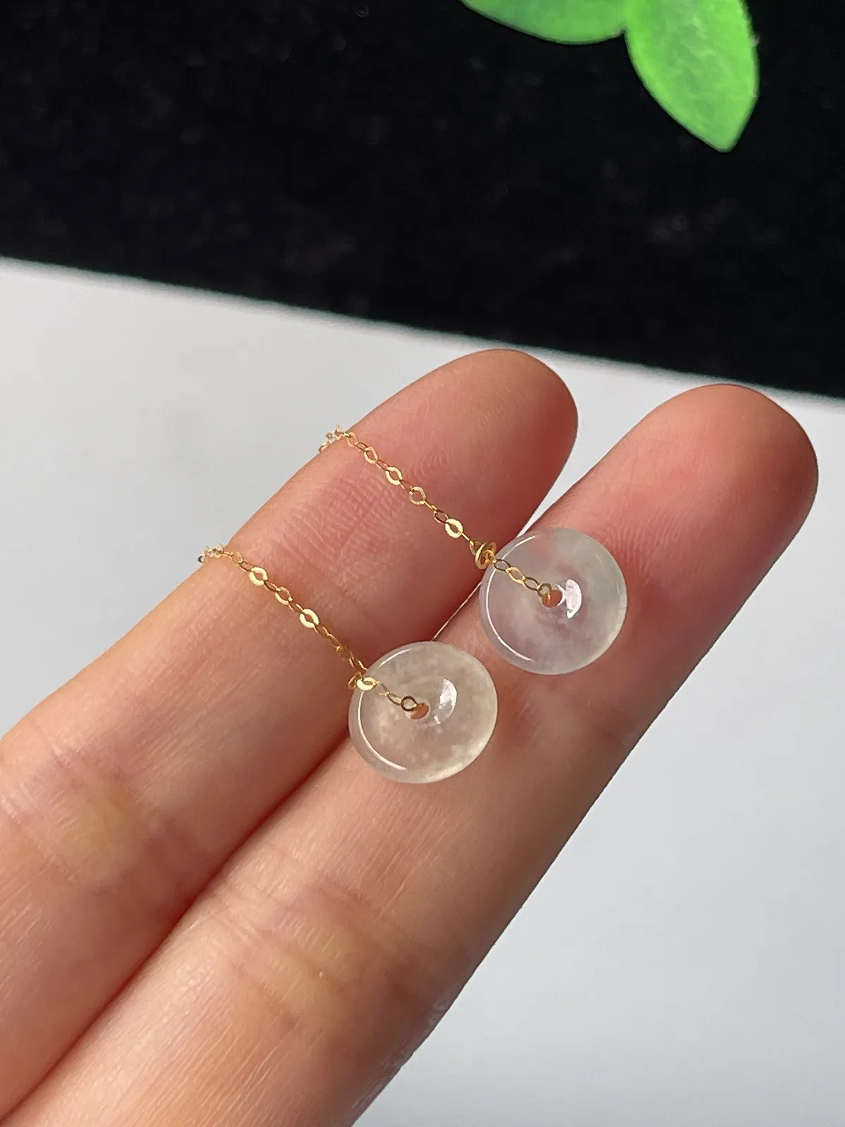 18k金翡翠耳坠