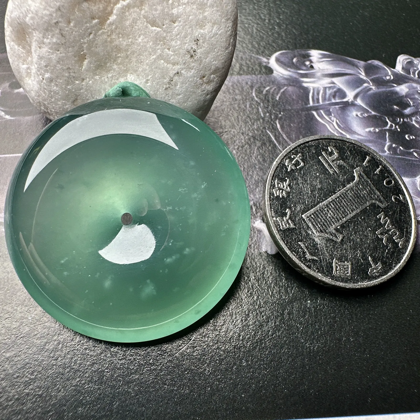 【冰种大平安扣】老坑雪花棉，质地细腻，品质很好，冰感十足，胶感明显