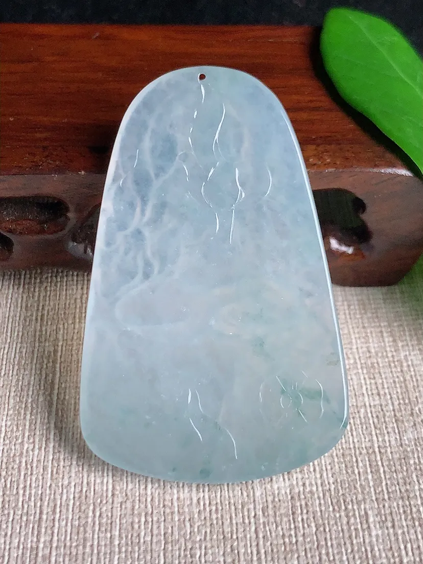 天然A货翡翠晴水文殊菩萨吊坠尺寸57.6×36×4.3m量20.88g 0701