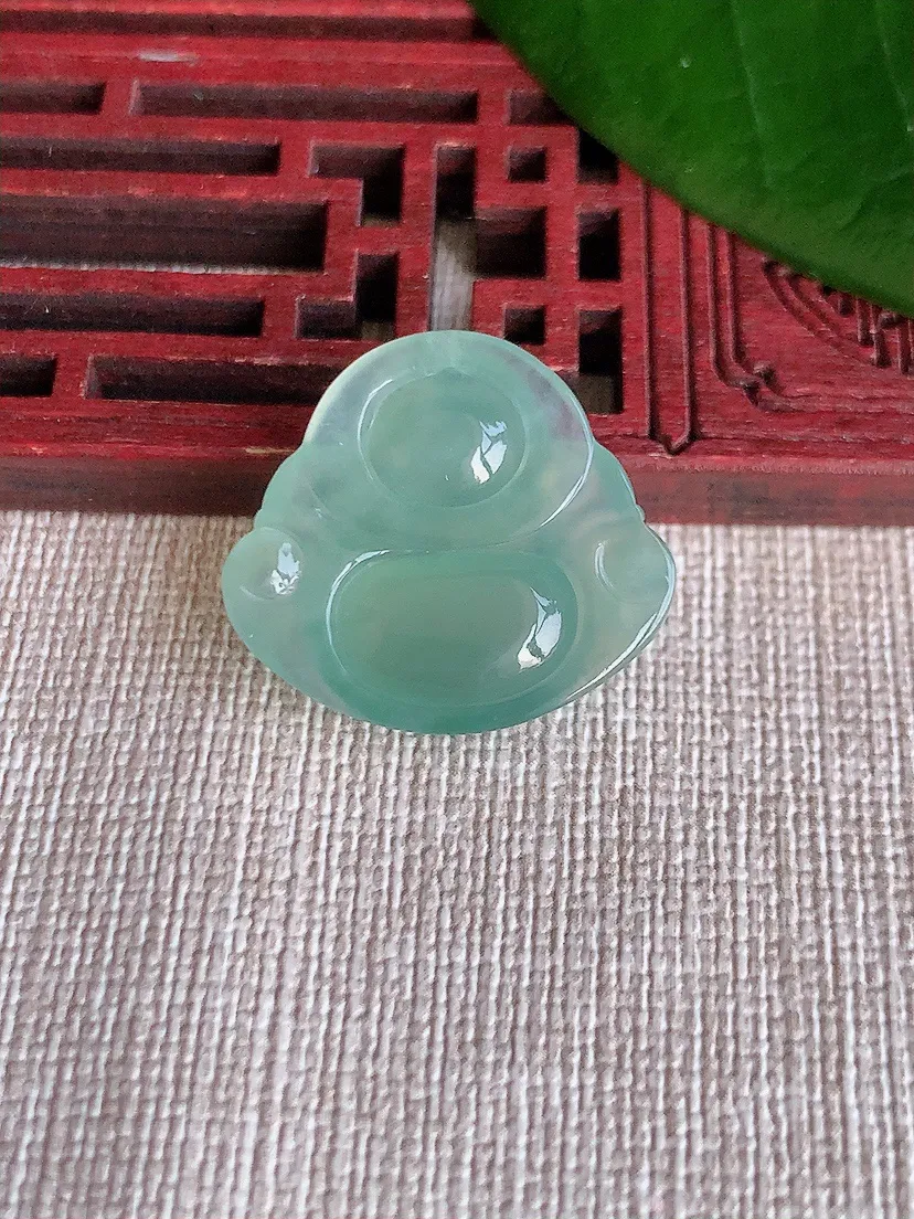 天然A货翡翠晴水佛公吊坠尺寸21.5×24×6m量4.55g 0704
