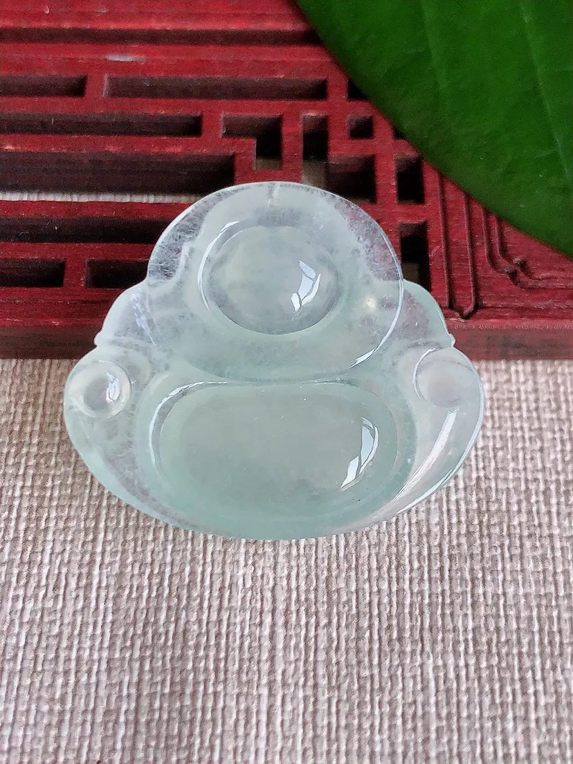 天然A货翡翠晴水佛公吊坠尺寸29.7×34×5.8m量8.74g 0704