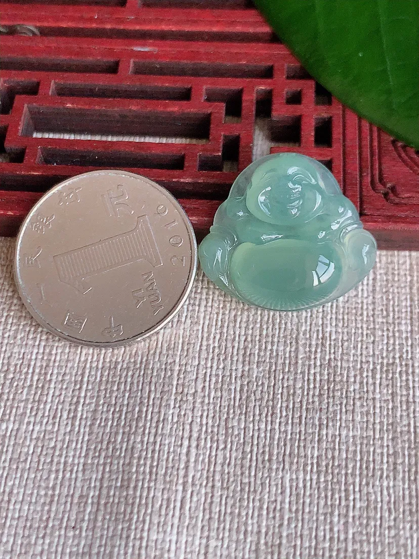 天然A货翡翠晴水佛公吊坠尺寸21.5×24×6m量4.55g 0704