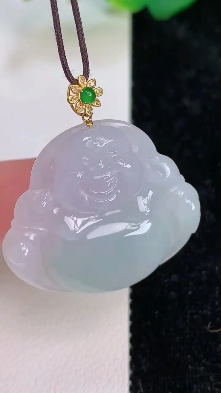天然A货翡翠佛公吊坠，尺寸29-31.5-5.7，重量:7.98g
7月5日