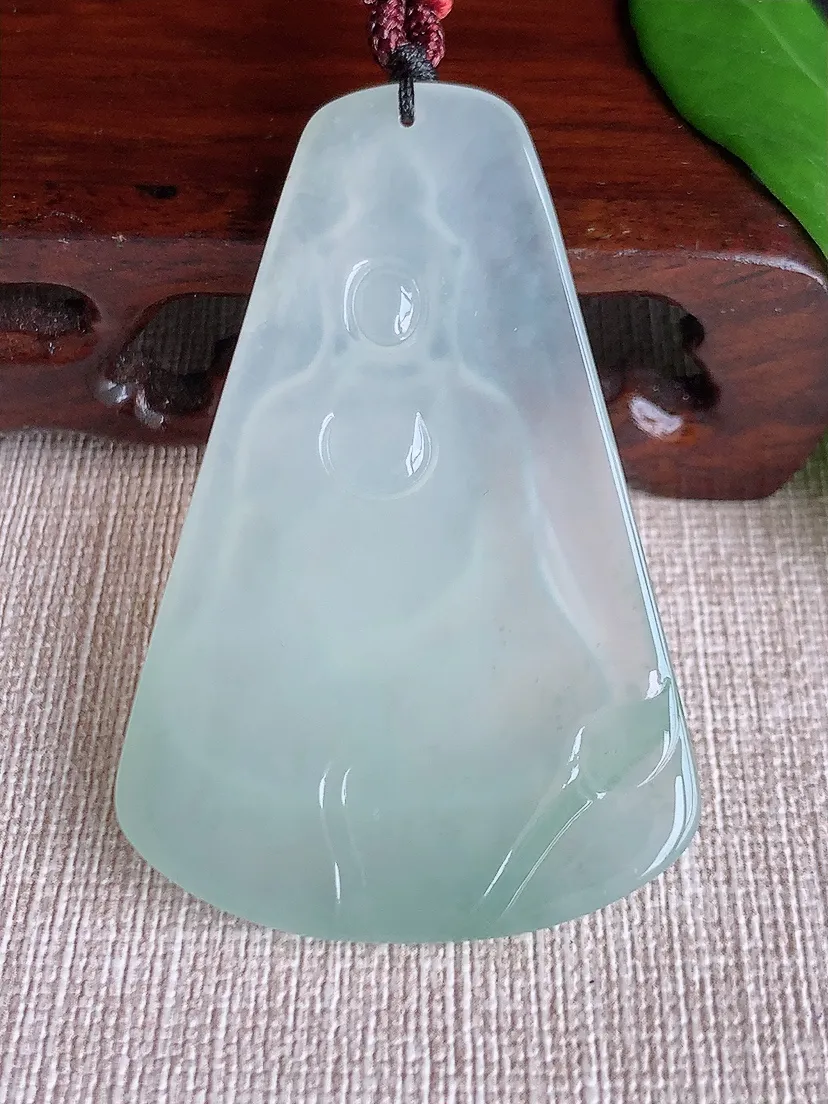 天然A货翡翠飘花观音吊坠尺寸56.8×37×5.2m量22.73g 0704