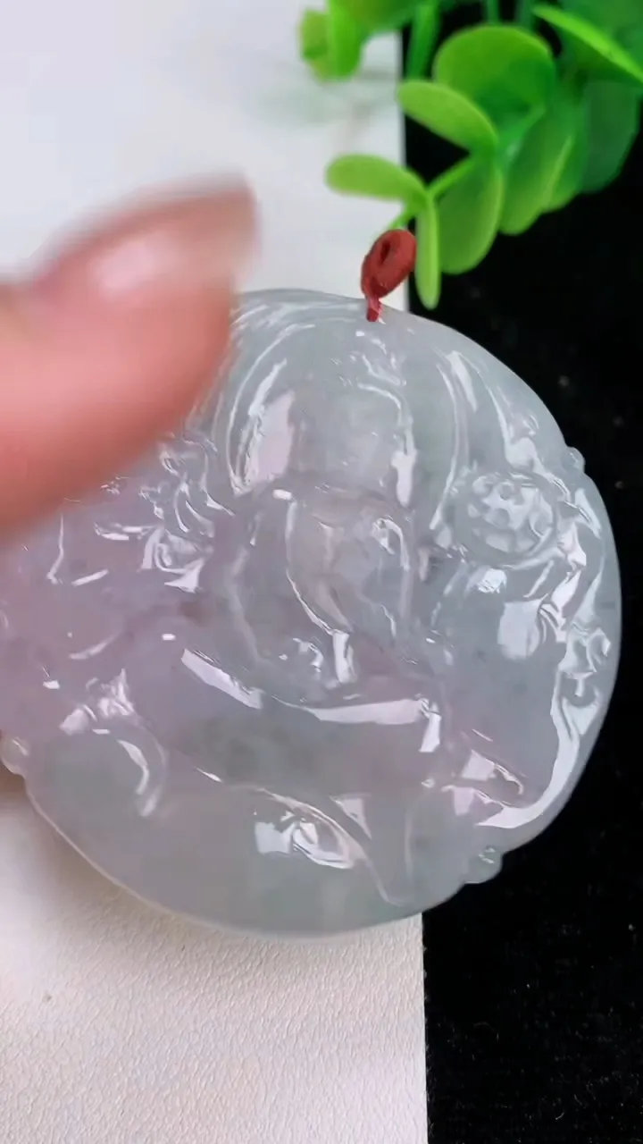 天然A货翡翠普贤菩萨吊坠，尺寸54.3-54-5，重量:30.00g
7月7日
