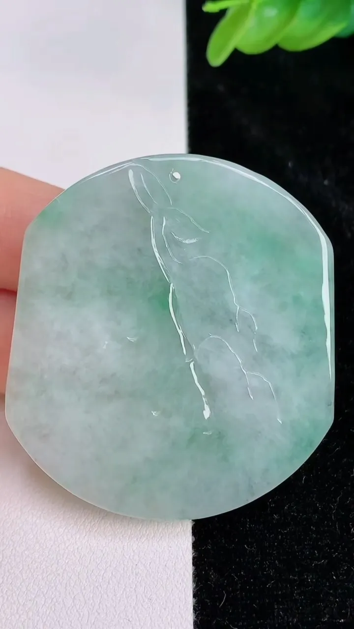 天然A货翡翠龙牌吊坠，尺寸50.2-45.5-6.5，重:30.66g
7月7日