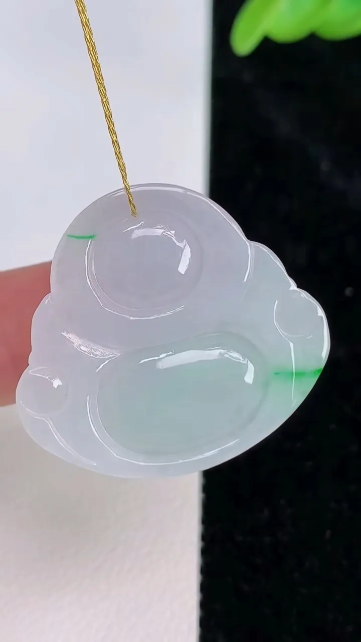 天然A货翡翠佛公吊坠，尺寸26.5-29-6.3，重量:7.60g
7月8日