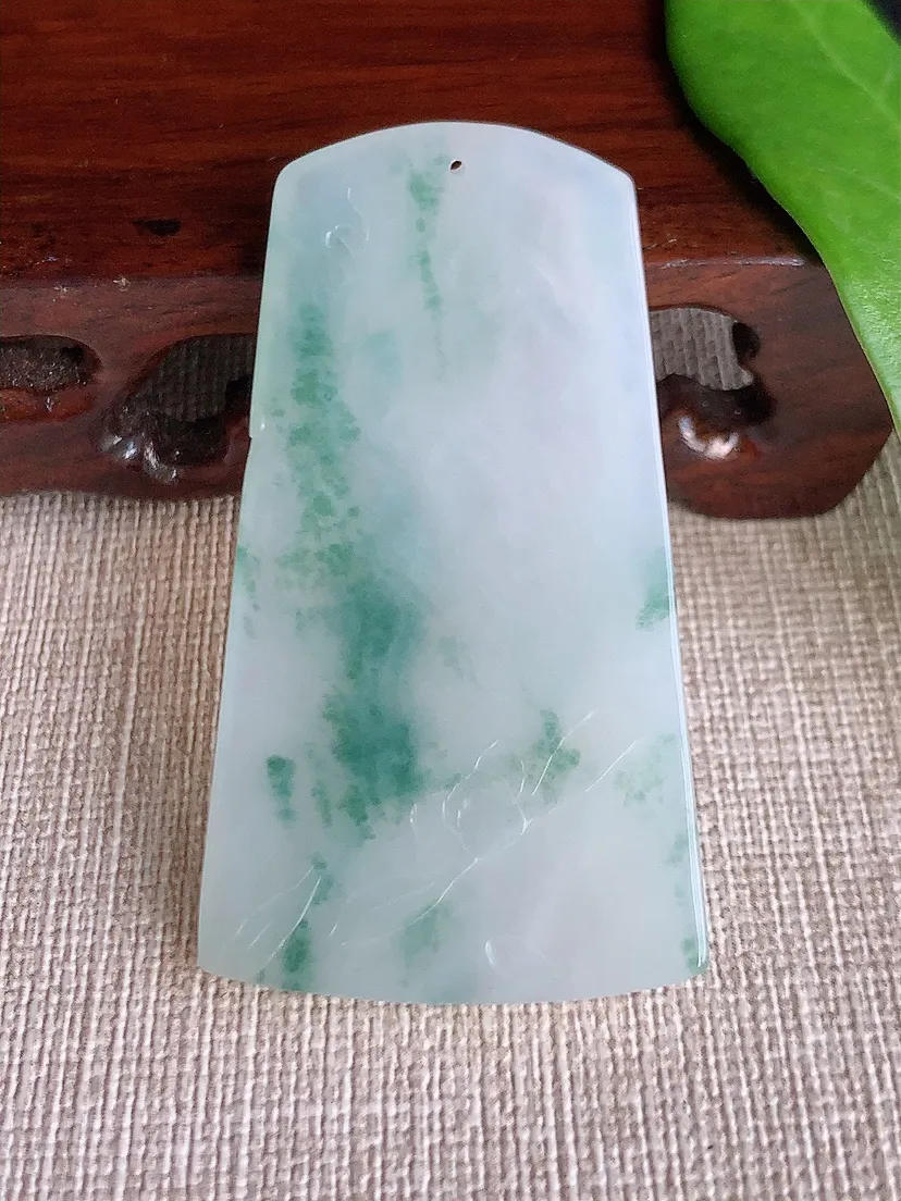 天然A货翡翠飘花普贤菩萨吊坠尺寸54×30×5m量19.75g 0709