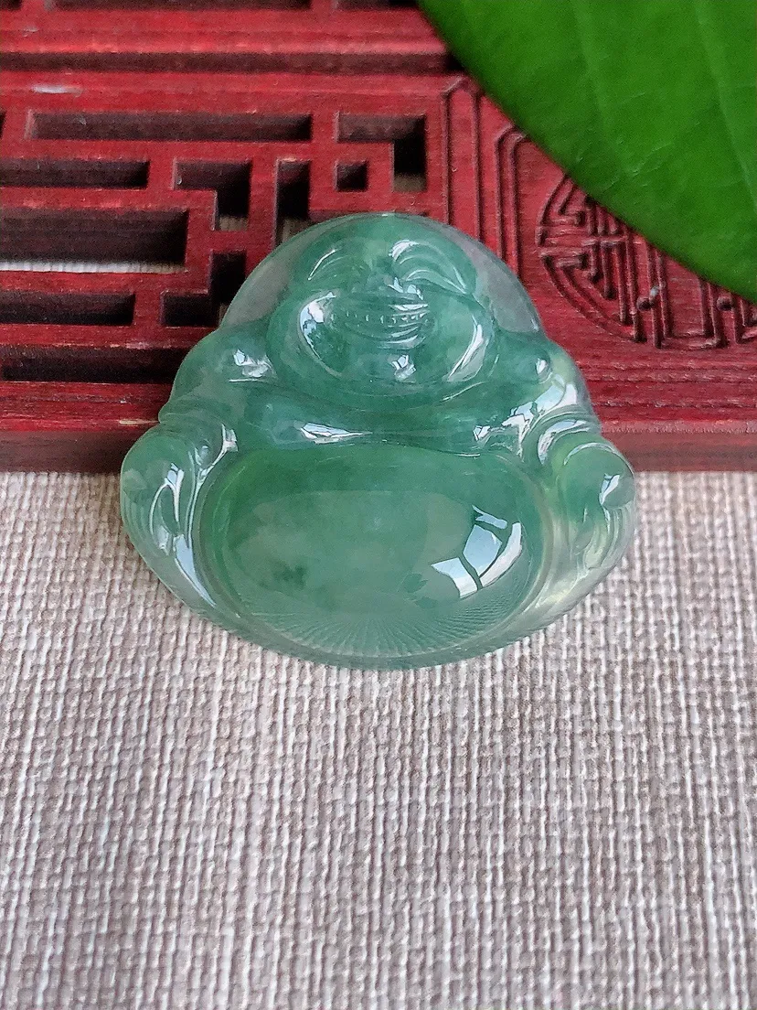 天然A货翡翠晴底佛公吊坠尺寸31.3×34.6×6.8m量11.00g 0709
