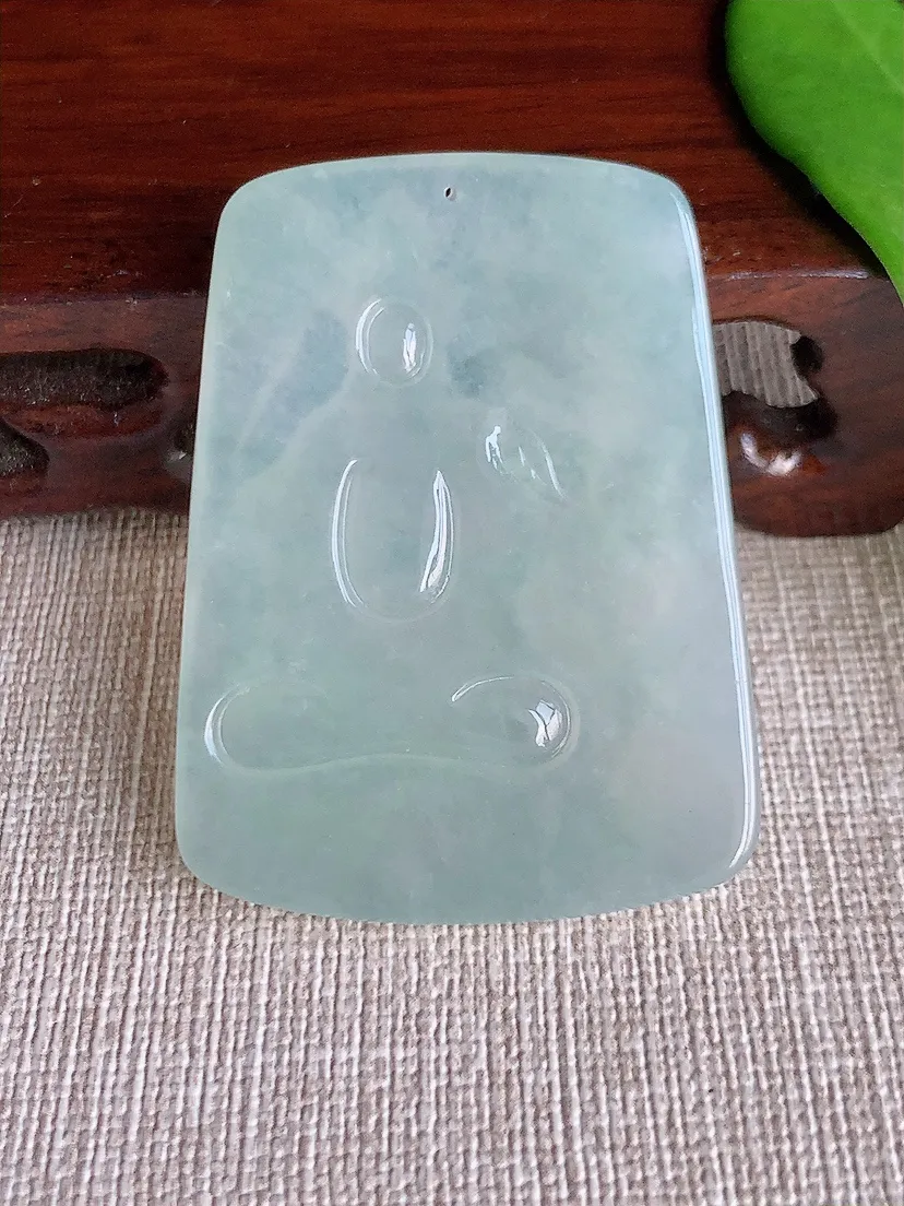 天然A货翡翠晴水普贤菩萨吊坠尺寸47.8×36.2×5.5m量22.80g 0709