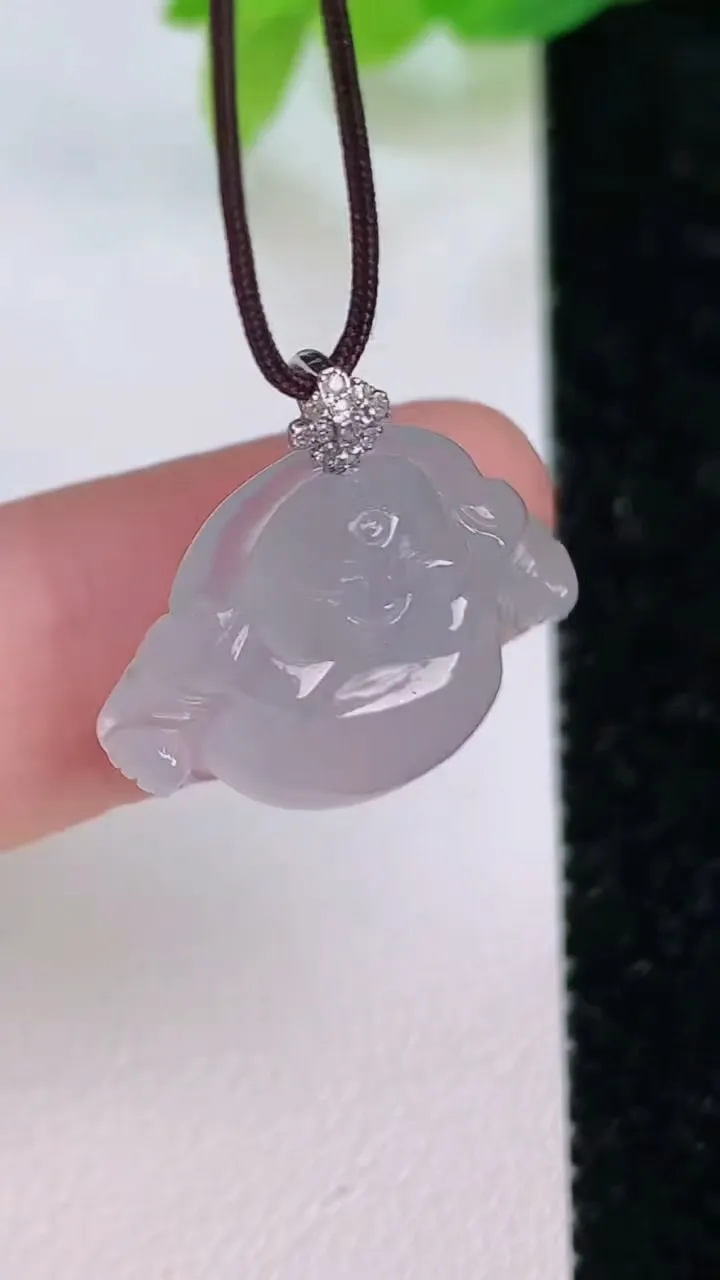 天然A货翡翠种佛公吊坠，尺寸17-20-6，重量:2.75g
7月10日