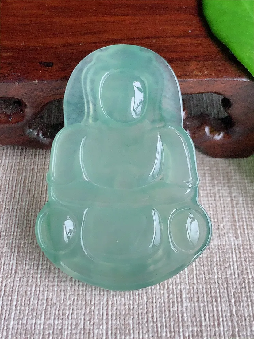 天然A货翡翠晴水正装观音吊坠尺寸49×34.6×4.3m量12.96g 0710