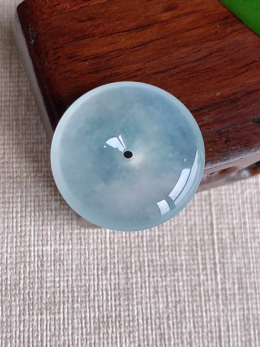 天然A货翡翠白月光平安扣吊坠尺寸24.8×6m量7.85g 0710
