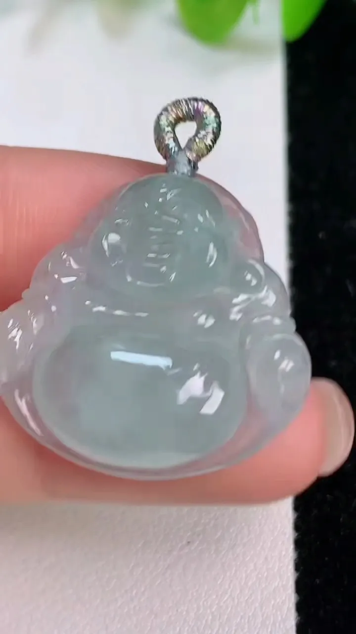天然A货翡翠佛公吊坠，尺寸26-27.4-6，重量:6.37g
7月11日