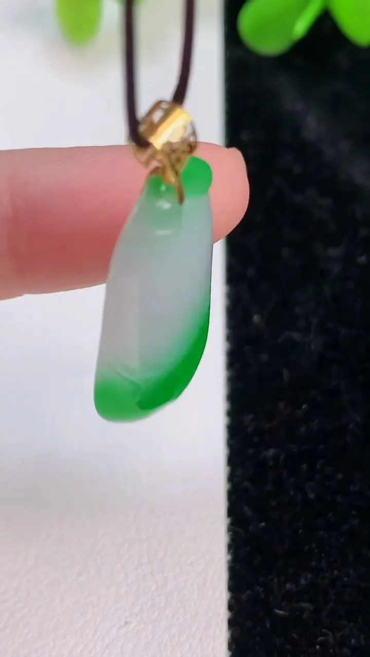 天然A货翡翠福瓜吊坠，尺寸32.3-14.7-6，重量:5.81g
7月11日