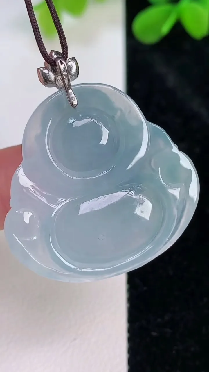 天然A货翡翠18k金紫罗兰飘花佛公吊坠，尺寸30-31.8-6.8，重量:10.06g
7月11日