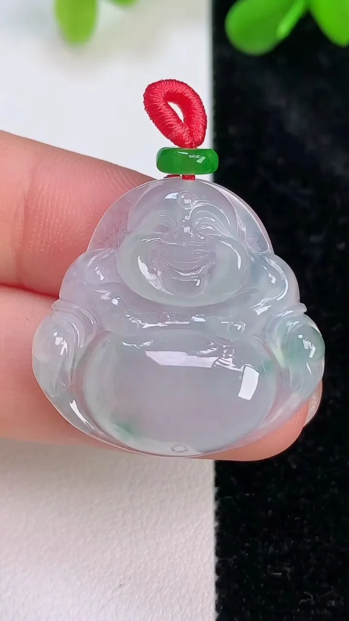 天然A货翡翠冰种飘花佛公吊坠，尺寸27.7-29-5.2，重量:6.50g
7月11日