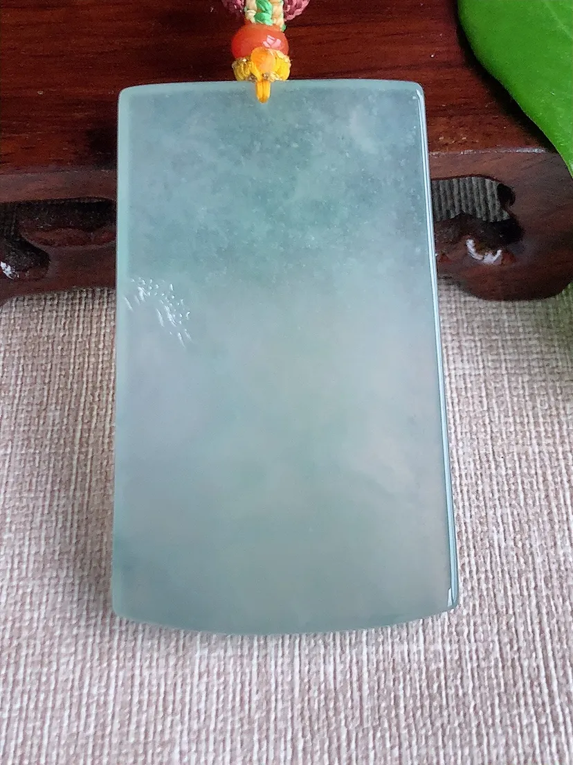 天然A货翡翠晴水意境山水牌吊坠尺寸58×34.8×5m量35.24g 0710