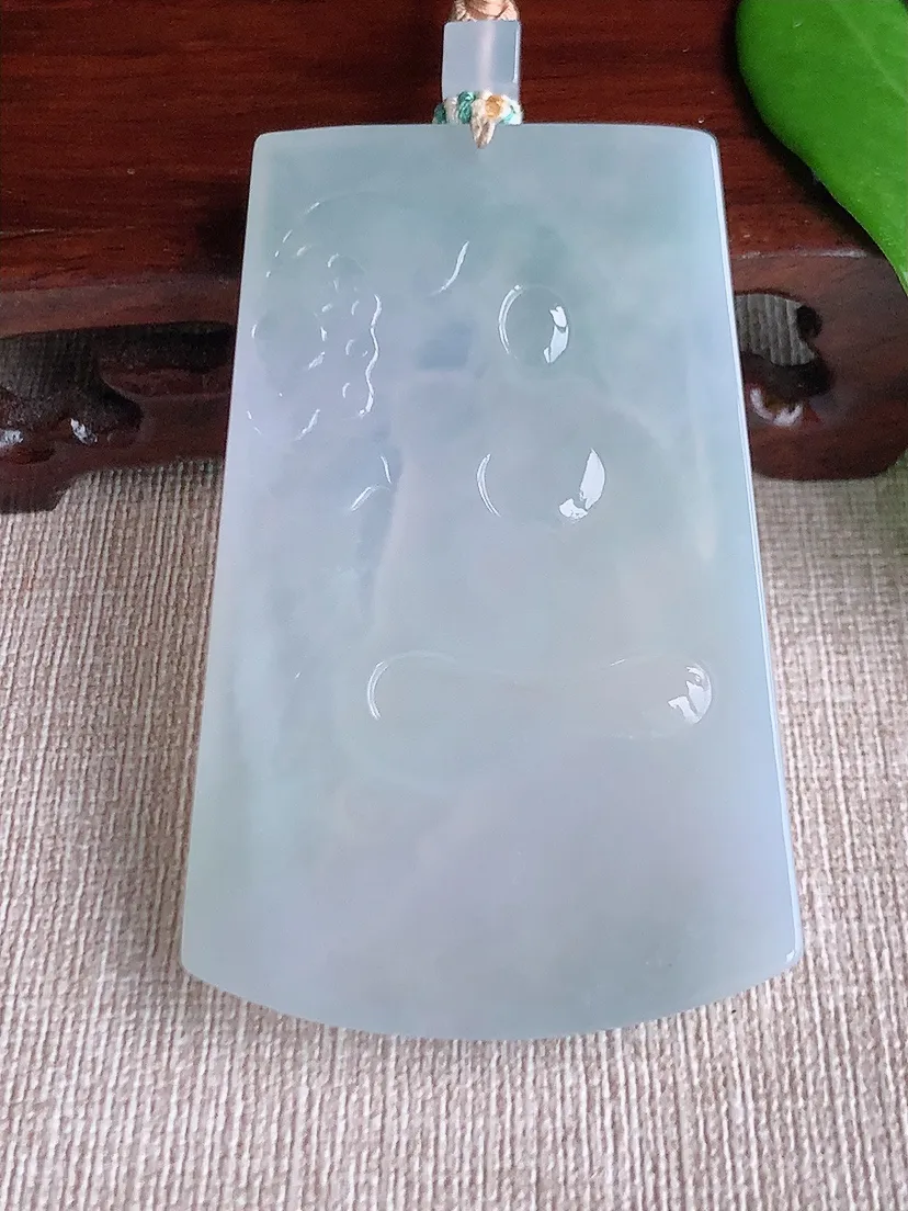 天然A货翡翠普贤菩萨吊坠尺寸66.2×41.3×5.3m量43.80g 0710