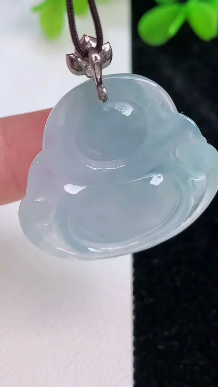 天然A货翡翠18k金紫罗兰飘花佛公吊坠，尺寸30-31.8-6.8，重量:10.06g
7月11日